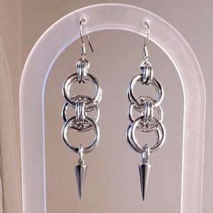 Chainmail Spiked Helm Earrings